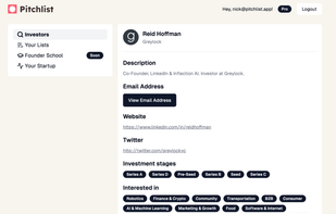 Pitchlist screenshot 2