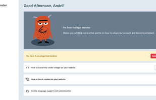 Legal Monster dashboard