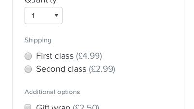 Buy a product with different options
