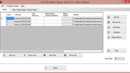 Free PDF Splitter Merger 4dots screenshot 1