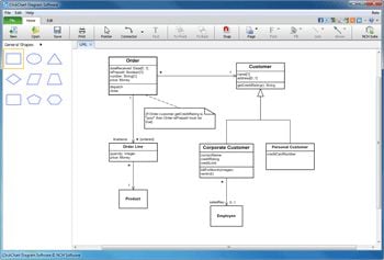 Clickcharts Diagram and Flowchart Maker Main Screen