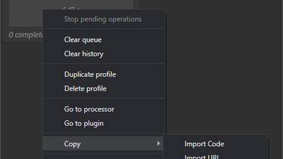 Sharing a profile import code.