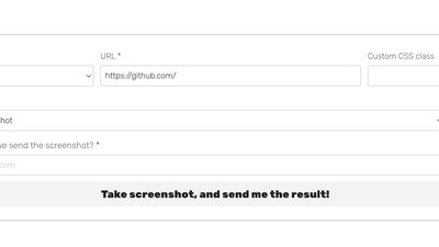 The form where you can specify the webpage that you want to screenshot