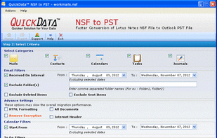 QuickData NSF to PST screenshot 1