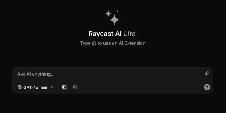 Raycast AI Lite offers free access to over 24 models image