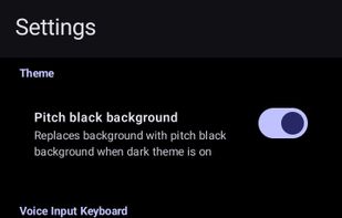 Transcribro settings on an Android phone.