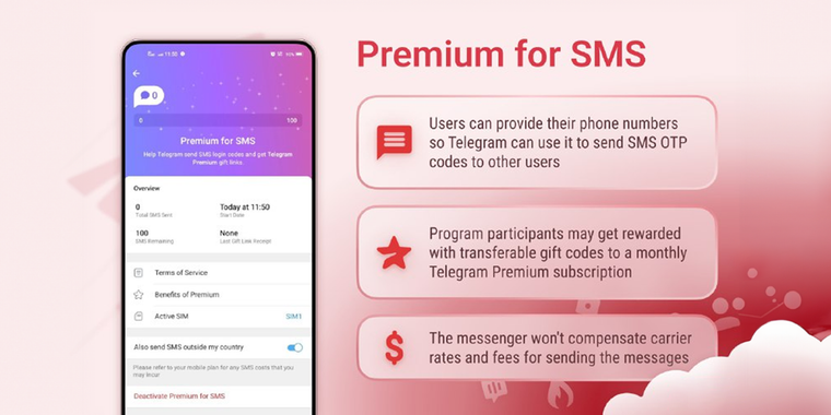 Telegram's new P2PL program offers premium subscriptions for exposing your phone number