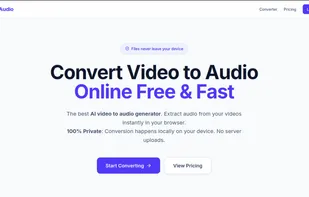 The main interface of the Vid2Audio website.