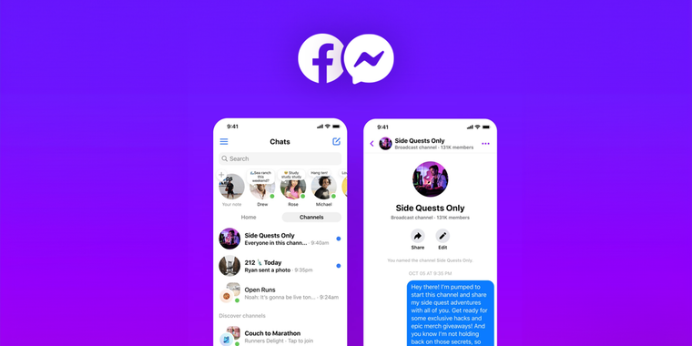 Meta adds 'broadcast channels' to Facebook and Messenger, akin to