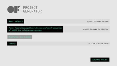 openFrameworks Project Generator