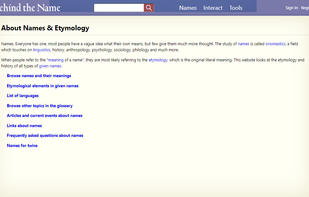 Behind the Name (web) screenshot 2
