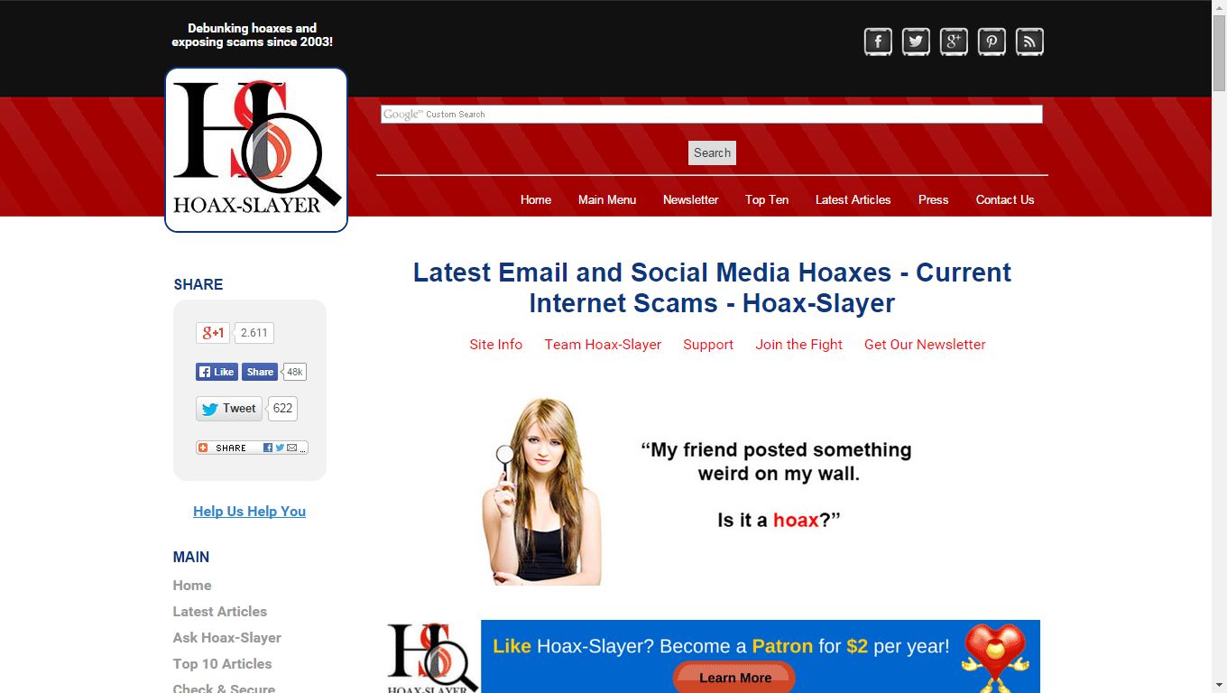 Hoax Slayer Alternatives and Similar Sites & Apps AlternativeTo