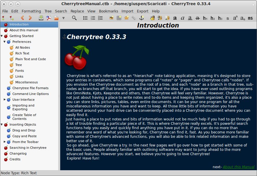 CherryTree 1.0.2.0 free