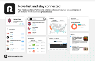 Add Restaurantology's Chrome extension to your browser for an integrated, on-demand foodservice insight database