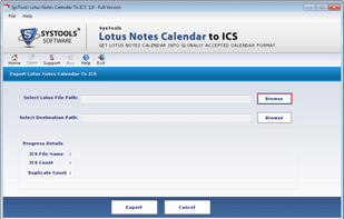 Press “Export” button to initiate the process of Conversion