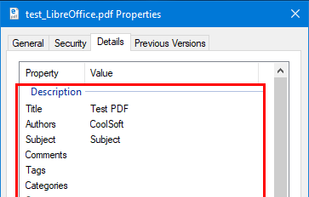 PDF Property Extension screenshot 1