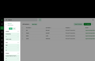 Cross-Module Filter - Filter beyond a single module by retrieving associated records for better results. While in the contact module, you can filter related deals, activities, and other linked data in a single view. Use multiple filters in a single attempt to gain deeper insights and greater precision.
