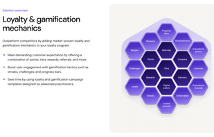 Combine points, coupons, rewards, tiers, streaks, achievements, and more loyalty and gamification mechanics.