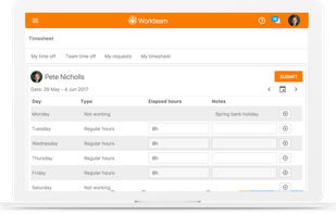Workteam Time & Attendance screenshot 1