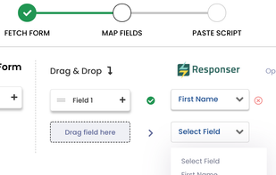 Easy Drag & Drop your form fields to map with Responser.