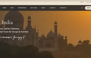 Example of a beautiful landing page for an Indian tour business created with Vibe Otter.