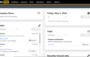 Dashboard view on desktop (a laptop/computer)