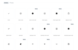 Some of the Actions icons