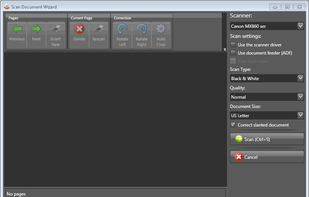eDoc Organizer Scan Window