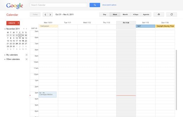Google Calendar screenshot 1