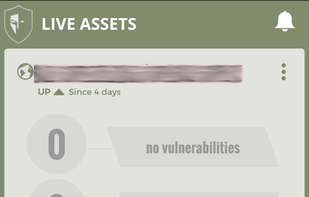 Default dashboard - shows all is well (green color), no vulnerability alerts and no intrusion alerts. Also shows the menu.