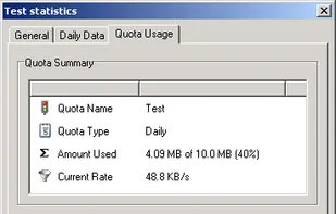 Statistics: quota usage.