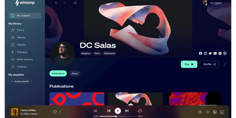 Winamp is back with a new look and the Fanzone, a space for your favorite artists image