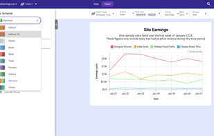 Many color schemes to choose from