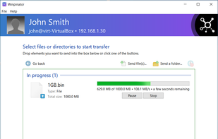 Winpinator screenshot 1