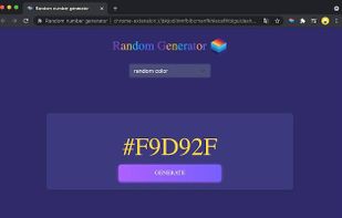 Random Generator - Browser Extension screenshot 2