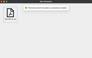 View after successfully converting a file