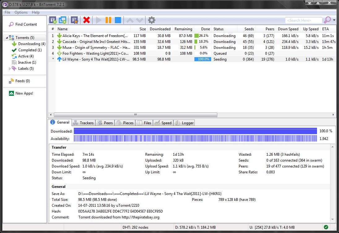 µTorrent (uTorrent)  A Very Tiny BitTorrent Client