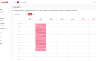 Admin page: Set the personal availability