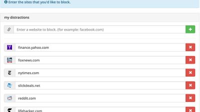 A close up view of the blocklist.