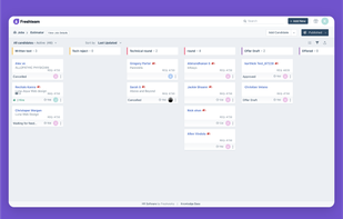 Candidates Kanban view - Applicant Tracking System