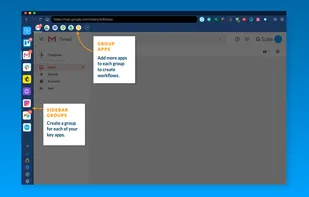 Add all your online apps to the sidebar & organise into groups