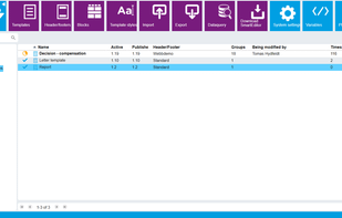 Templates centrally managed in template management software