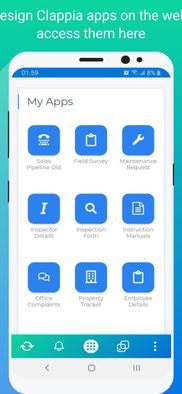 Clappia apps created on the web can be pushed instantly to one common mobile app.
