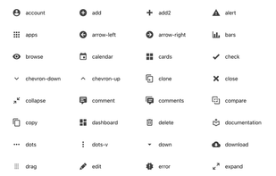 Icons list