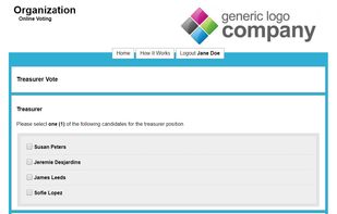 Example voter ballot