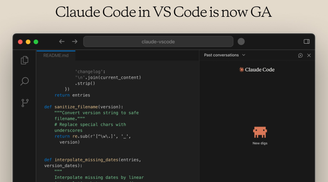 VS Code extension for Claude Code launches with CLI-like features image