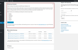 WPBackItUp screenshot 3