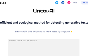 An efficient and ecological method for detecting generative texts ?? UncovAI Website