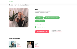 Choose your personal nutritionist