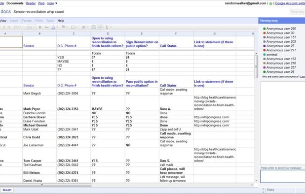 Google Sheets screenshot 1